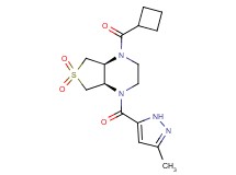 (4aR*,7aS*)-1-(cyclobutylcarbonyl)-4-[(3-methyl-1H-pyrazol-5-yl)carbonyl]octahydrothieno[3,4-b]pyrazine 6,6-dioxide