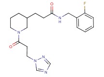 N-(2-fluorobenzyl)-3-{1-[3-(1H-1,2,4-triazol-1-yl)propanoyl]-3-piperidinyl}propanamide