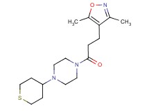 1-[3-(3,5-dimethylisoxazol-4-yl)propanoyl]-4-(tetrahydro-2H-thiopyran-4-yl)piperazine
