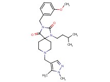 8-[(1,5-dimethyl-1H-pyrazol-4-yl)methyl]-3-(3-methoxybenzyl)-1-(3-methylbutyl)-1,3,8-triazaspiro[4.5]decane-2,4-dione