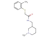 2-[(2-methylphenyl)thio]-N-[(1-methylpiperidin-3-yl)methyl]acetamide