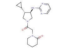 1-{2-[(3S*,4R*)-3-cyclopropyl-4-(2-pyrimidinylamino)-1-pyrrolidinyl]-2-oxoethyl}-2-piperidinone