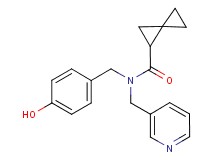 N-(4-hydroxybenzyl)-N-(pyridin-3-ylmethyl)spiro[2.2]pentane-1-carboxamide