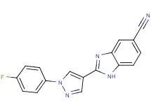 2-[1-(4-fluorophenyl)-1H-pyrazol-4-yl]-1H-benzimidazole-5-carbonitrile
