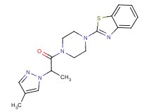 2-{4-[2-(4-methyl-1H-pyrazol-1-yl)propanoyl]-1-piperazinyl}-1,3-benzothiazole