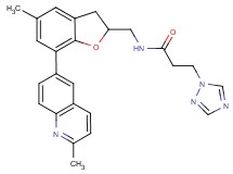 N-{[5-methyl-7-(2-methyl-6-quinolinyl)-2,3-dihydro-1-benzofuran-2-yl]methyl}-3-(1H-1,2,4-triazol-1-yl)propanamide