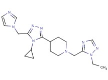4-[4-cyclopropyl-5-(1H-imidazol-1-ylmethyl)-4H-1,2,4-triazol-3-yl]-1-[(1-ethyl-1H-1,2,4-triazol-5-yl)methyl]piperidine