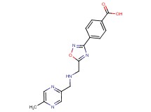 4-[5-({[(5-methylpyrazin-2-yl)methyl]amino}methyl)-1,2,4-oxadiazol-3-yl]benzoic acid