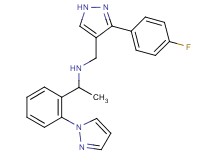 N-{[3-(4-fluorophenyl)-1H-pyrazol-4-yl]methyl}-1-[2-(1H-pyrazol-1-yl)phenyl]ethanamine