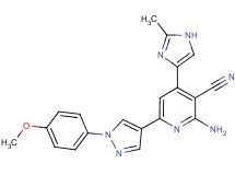 2-amino-6-[1-(4-methoxyphenyl)-1H-pyrazol-4-yl]-4-(2-methyl-1H-imidazol-4-yl)nicotinonitrile