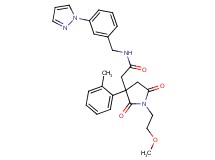 2-[1-(2-methoxyethyl)-3-(2-methylphenyl)-2,5-dioxo-3-pyrrolidinyl]-N-[3-(1H-pyrazol-1-yl)benzyl]acetamide