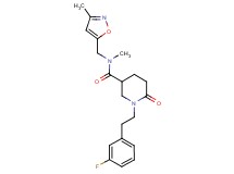 1-[2-(3-fluorophenyl)ethyl]-N-methyl-N-[(3-methyl-5-isoxazolyl)methyl]-6-oxo-3-piperidinecarboxamide