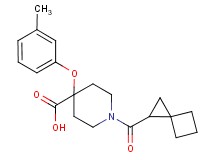 4-(3-methylphenoxy)-1-(spiro[2.3]hex-1-ylcarbonyl)piperidine-4-carboxylic acid