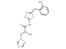 2-methyl-N-[5-(2-methylbenzyl)-1,3,4-thiadiazol-2-yl]-3-(1H-1,2,4-triazol-1-yl)propanamide