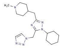4-{[1-cyclohexyl-5-(1H-1,2,3-triazol-1-ylmethyl)-1H-1,2,4-triazol-3-yl]methyl}-1-methylpiperidine