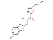 N-methyl-N-[(5-methyl-1H-benzimidazol-2-yl)methyl]-5-[(methylthio)methyl]-2-furamide