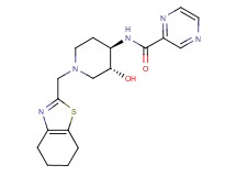 N-[(3R*,4R*)-3-hydroxy-1-(4,5,6,7-tetrahydro-1,3-benzothiazol-2-ylmethyl)piperidin-4-yl]pyrazine-2-carboxamide