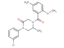 1-(3-chlorophenyl)-4-(2-methoxy-5-methylbenzoyl)-5-methyl-2-piperazinone
