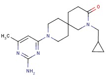 9-(2-amino-6-methylpyrimidin-4-yl)-2-(cyclopropylmethyl)-2,9-diazaspiro[5.5]undecan-3-one