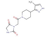 3-{2-[4-(4-methyl-1H-pyrazol-3-yl)piperidin-1-yl]-2-oxoethyl}imidazolidine-2,4-dione
