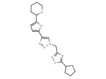 5-cyclopentyl-3-({4-[5-(tetrahydro-2H-pyran-2-yl)-2-furyl]-1H-1,2,3-triazol-1-yl}methyl)-1,2,4-oxadiazole