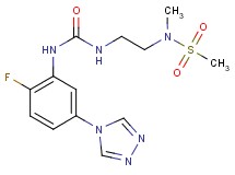 N-{2-[({[2-fluoro-5-(4H-1,2,4-triazol-4-yl)phenyl]amino}carbonyl)amino]ethyl}-N-methylmethanesulfonamide