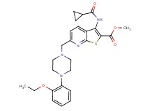 methyl 3-[(cyclopropylcarbonyl)amino]-6-{[4-(2-ethoxyphenyl)-1-piperazinyl]methyl}thieno[2,3-b]pyridine-2-carboxylate