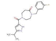 4-(3-fluorobenzyl)-1-[(3-isopropyl-1H-pyrazol-5-yl)carbonyl]-1,4-diazepan-5-one
