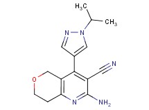 2-amino-4-(1-isopropyl-1H-pyrazol-4-yl)-7,8-dihydro-5H-pyrano[4,3-b]pyridine-3-carbonitrile