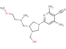 6-((3R*,4R*)-3-(hydroxymethyl)-4-{[(2-methoxyethyl)(methyl)amino]methyl}pyrrolidin-1-yl)-2,4-dimethylnicotinonitrile