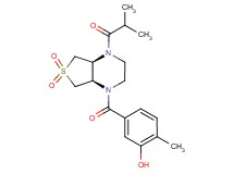 5-{[(4aS*,7aR*)-4-isobutyryl-6,6-dioxidohexahydrothieno[3,4-b]pyrazin-1(2H)-yl]carbonyl}-2-methylphenol