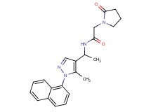 N-{1-[5-methyl-1-(1-naphthyl)-1H-pyrazol-4-yl]ethyl}-2-(2-oxopyrrolidin-1-yl)acetamide