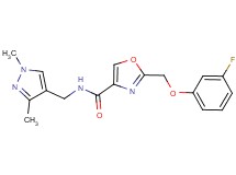 N-[(1,3-dimethyl-1H-pyrazol-4-yl)methyl]-2-[(3-fluorophenoxy)methyl]-1,3-oxazole-4-carboxamide