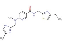N-[(4-ethyl-1,3-thiazol-2-yl)methyl]-6-{methyl[(4-methyl-1H-imidazol-2-yl)methyl]amino}nicotinamide