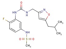 N-{4-fluoro-3-[({[(5-isobutylisoxazol-3-yl)methyl]amino}carbonyl)amino]phenyl}methanesulfonamide