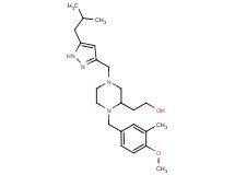 2-[4-[(5-isobutyl-1H-pyrazol-3-yl)methyl]-1-(4-methoxy-3-methylbenzyl)-2-piperazinyl]ethanol