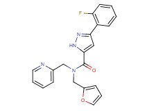 3-(2-fluorophenyl)-N-(2-furylmethyl)-N-(pyridin-2-ylmethyl)-1H-pyrazole-5-carboxamide