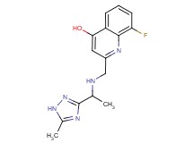 8-fluoro-2-({[1-(5-methyl-1H-1,2,4-triazol-3-yl)ethyl]amino}methyl)quinolin-4-ol