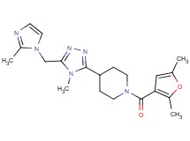 1-(2,5-dimethyl-3-furoyl)-4-{4-methyl-5-[(2-methyl-1H-imidazol-1-yl)methyl]-4H-1,2,4-triazol-3-yl}piperidine