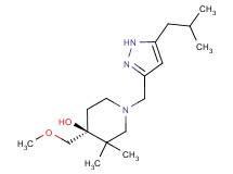 (4S*)-1-[(5-isobutyl-1H-pyrazol-3-yl)methyl]-4-(methoxymethyl)-3,3-dimethylpiperidin-4-ol