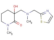 3-hydroxy-1-methyl-3-{[methyl(1,3-thiazol-2-ylmethyl)amino]methyl}-2-piperidinone