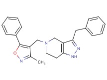 3-benzyl-5-[(3-methyl-5-phenyl-4-isoxazolyl)methyl]-4,5,6,7-tetrahydro-1H-pyrazolo[4,3-c]pyridine