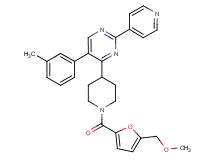4-{1-[5-(methoxymethyl)-2-furoyl]-4-piperidinyl}-5-(3-methylphenyl)-2-(4-pyridinyl)pyrimidine