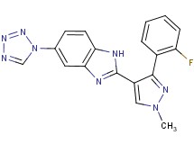 2-[3-(2-fluorophenyl)-1-methyl-1H-pyrazol-4-yl]-5-(1H-tetrazol-1-yl)-1H-benzimidazole