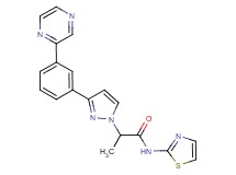 2-{3-[3-(2-pyrazinyl)phenyl]-1H-pyrazol-1-yl}-N-1,3-thiazol-2-ylpropanamide