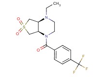 (4aR*,7aS*)-1-ethyl-4-[4-(trifluoromethyl)benzoyl]octahydrothieno[3,4-b]pyrazine 6,6-dioxide