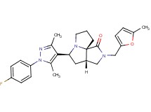 (3aS*,5S*,9aS*)-5-[1-(4-fluorophenyl)-3,5-dimethyl-1H-pyrazol-4-yl]-2-[(5-methyl-2-furyl)methyl]hexahydro-7H-pyrrolo[3,4-g]pyrrolizin-1(2H)-one