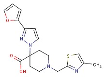 4-[3-(2-furyl)-1H-pyrazol-1-yl]-1-[(4-methyl-1,3-thiazol-2-yl)methyl]piperidine-4-carboxylic acid