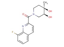 (3S*,4R*)-1-[(8-fluoroquinolin-2-yl)carbonyl]-4-methylpiperidine-3,4-diol