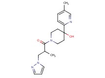 1-[2-methyl-3-(1H-pyrazol-1-yl)propanoyl]-4-(5-methylpyridin-2-yl)piperidin-4-ol
